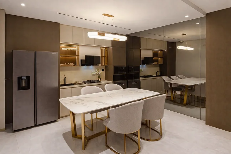 Modern custom kitchen cabinetry and joinery – DAMAC Maison apartment fit-out by Creative Avenue