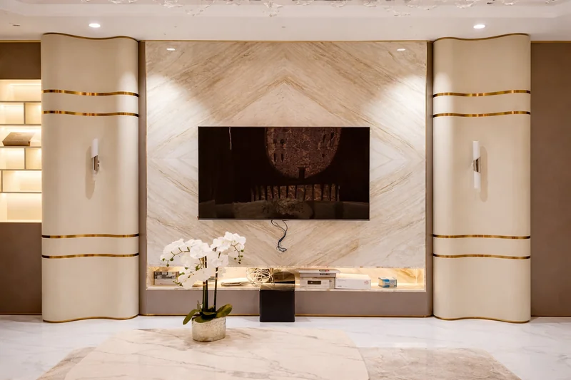 Contemporary living room fit-out Unit 3203 DAMAC Maison Dubai – Creative Avenue interior design